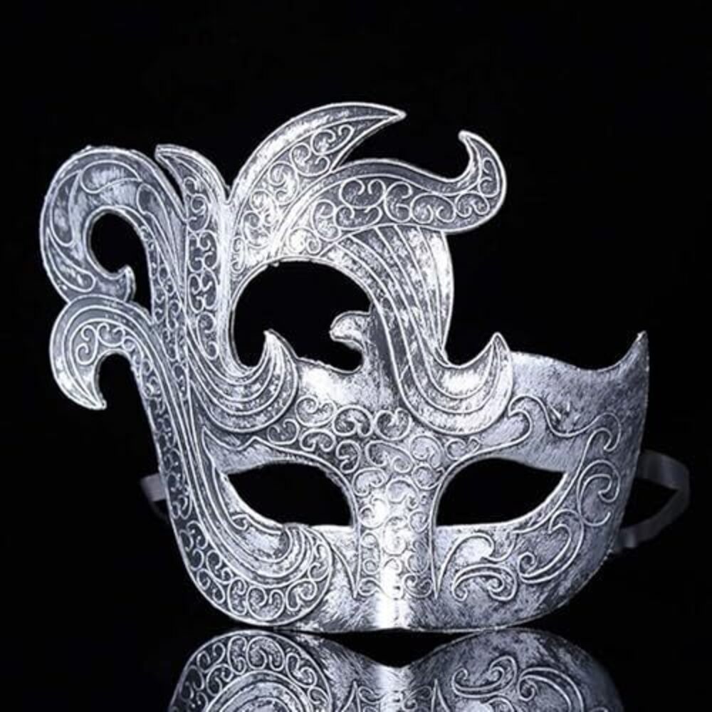 8765 Silver Masquerade Mask , Phantom Opera Antifaz, Ball Party Classic
